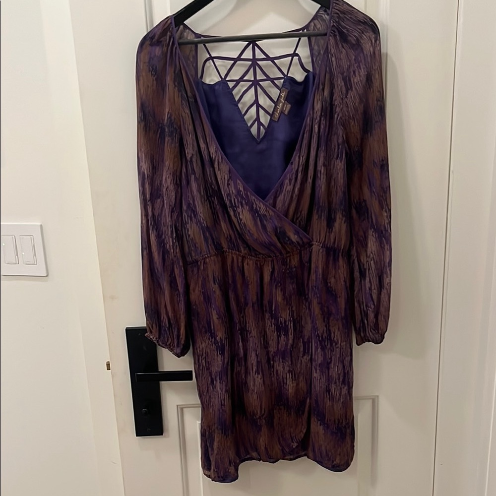 Purple and Brown Dress with Unique Back Design